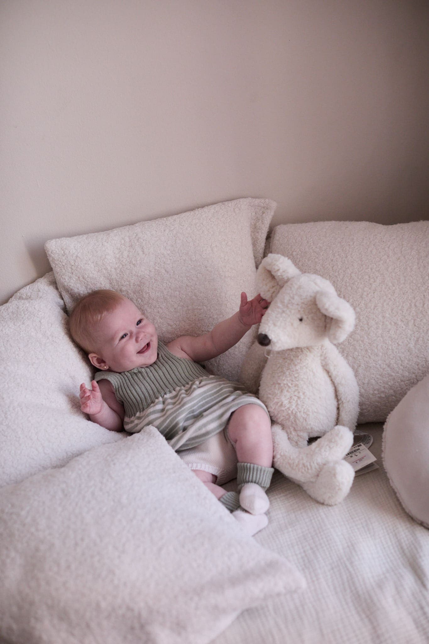 Li & Me brand imagery: Soft, timeless knitwear and essentials designed for babies and toddlers.
